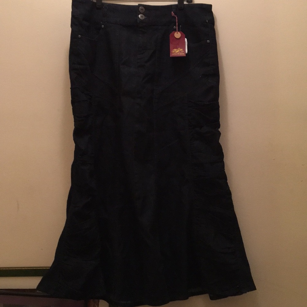 Long denim skirt